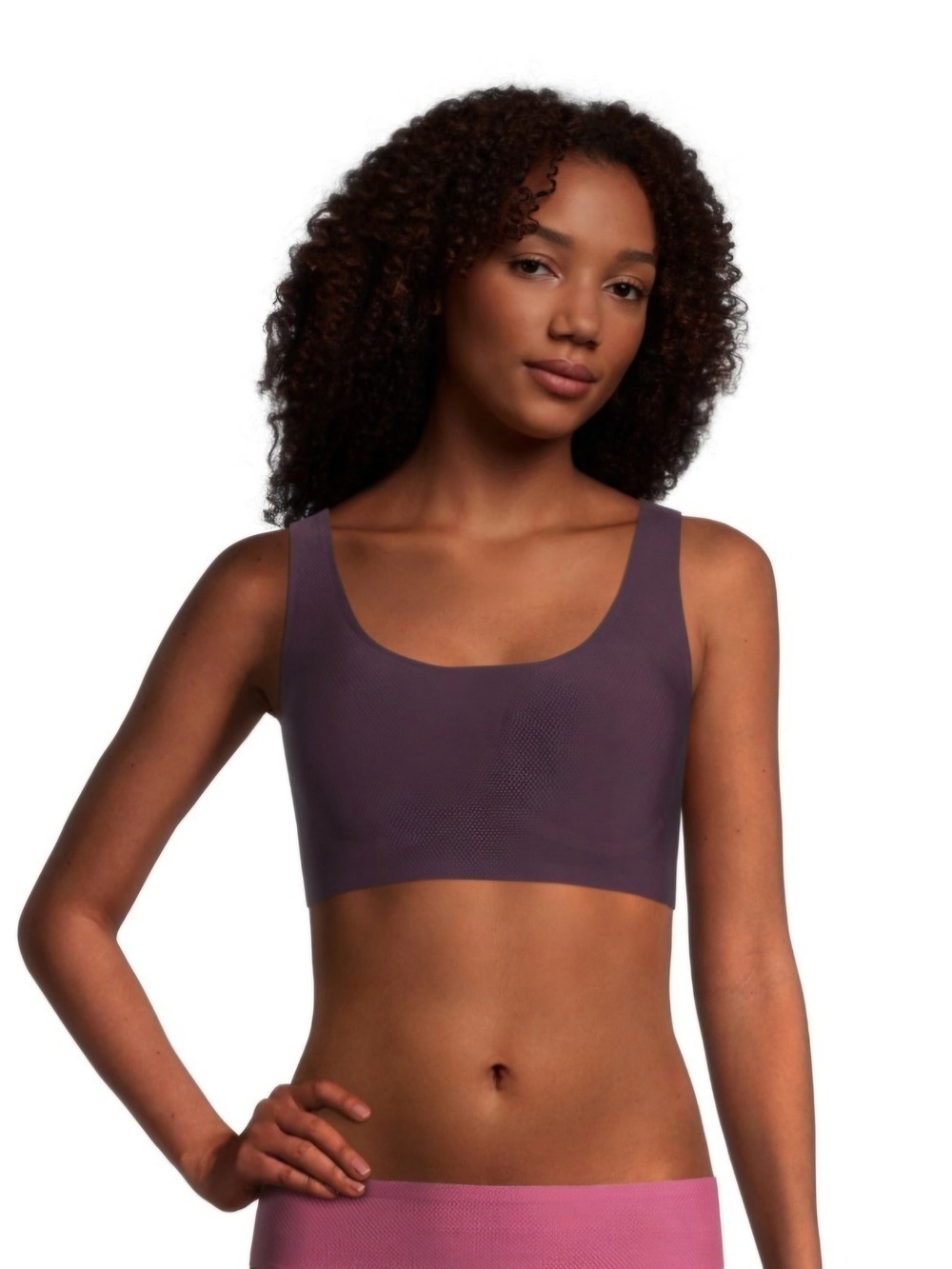 5/$25 Denver Hayes Invisible Mesh Wireless Bra Purple Size Small